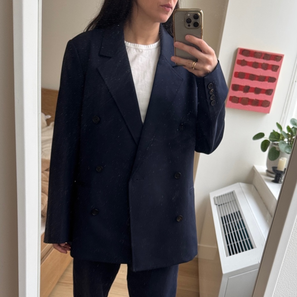 6397 oversized navy blazer